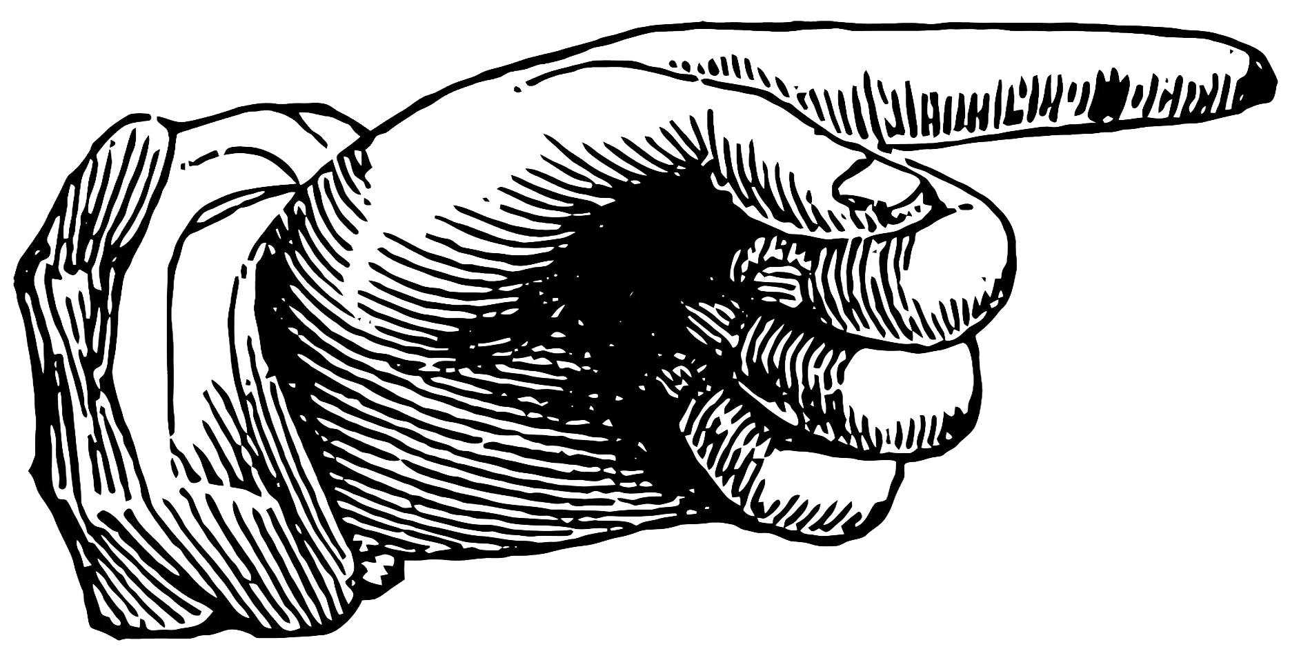 Vintage pointing hand